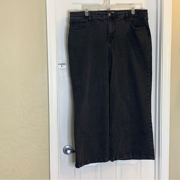 Ava & Viv Wide Leg Jeans Charcoal Black Color Size 22 - Picture 3 of 10